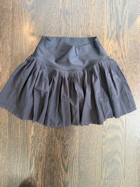 ALO Yoga Black Pleated Skater Skirt